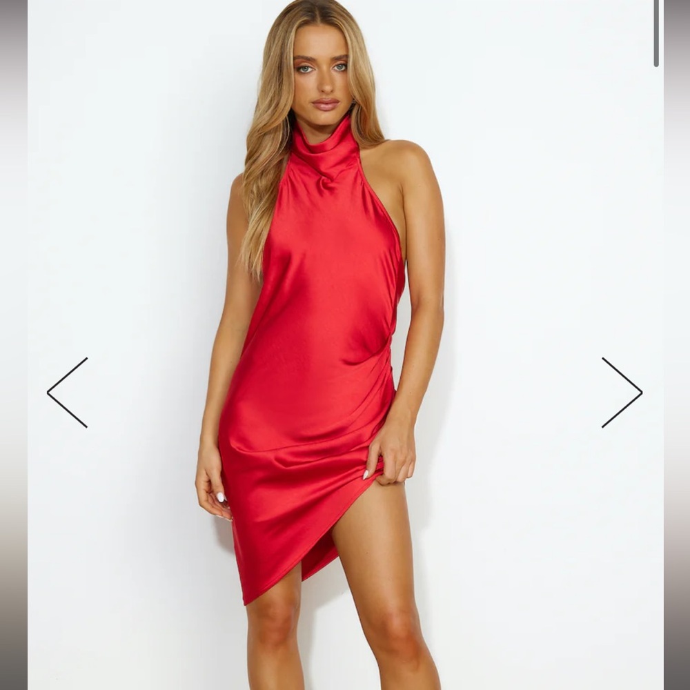 DREAM GAL SATIN MINI DRESS RED